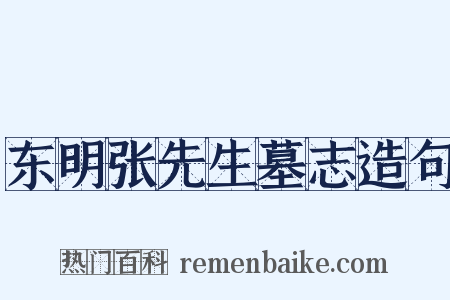 东明张先生墓志造句是什么意思的图片
